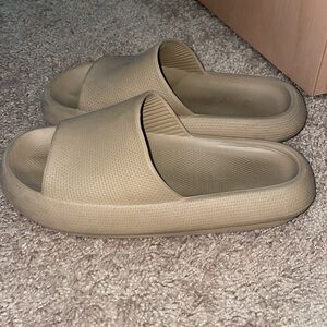Stylish Beige Slide Sandals